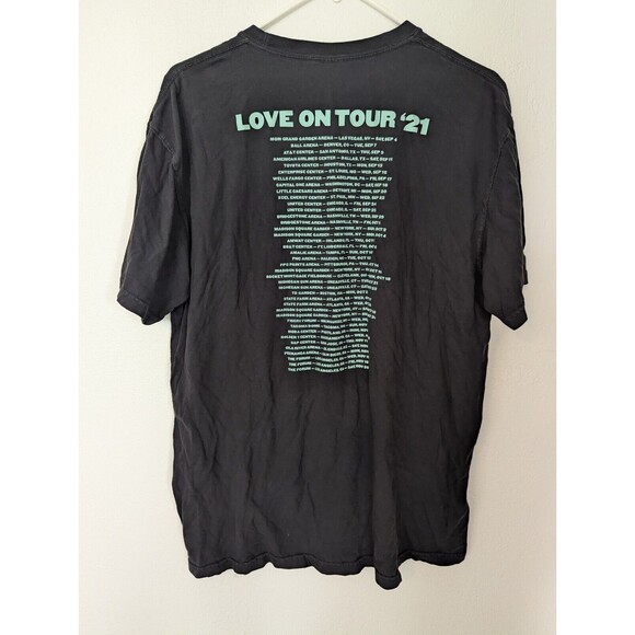 Harry Styles Love On Tour 2021 Size Large Black T-Shirt One Direction Pre Owned - Picture 4 of 6
